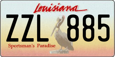 LA license plate ZZL885