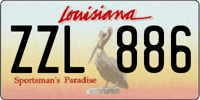 LA license plate ZZL886