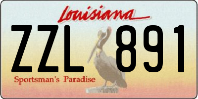 LA license plate ZZL891