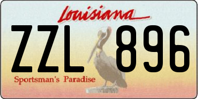 LA license plate ZZL896