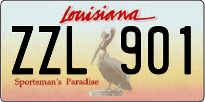 LA license plate ZZL901