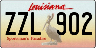 LA license plate ZZL902