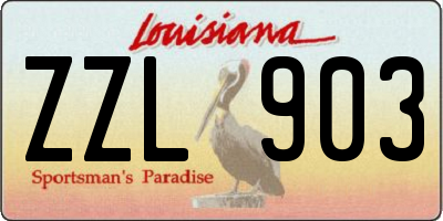 LA license plate ZZL903