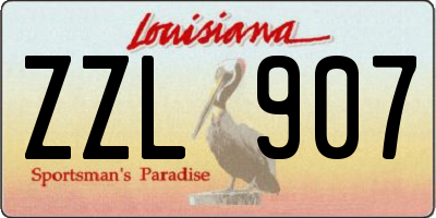 LA license plate ZZL907