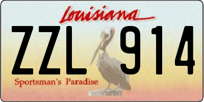 LA license plate ZZL914