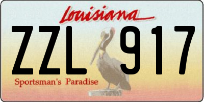 LA license plate ZZL917