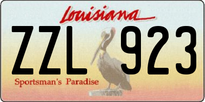 LA license plate ZZL923