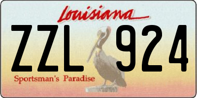 LA license plate ZZL924