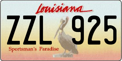 LA license plate ZZL925