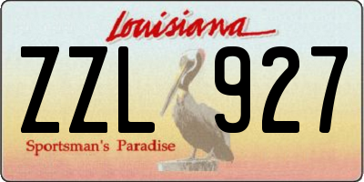 LA license plate ZZL927