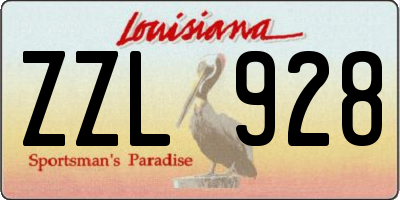 LA license plate ZZL928