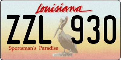 LA license plate ZZL930