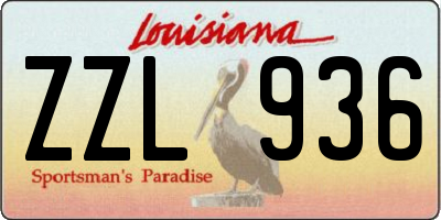 LA license plate ZZL936