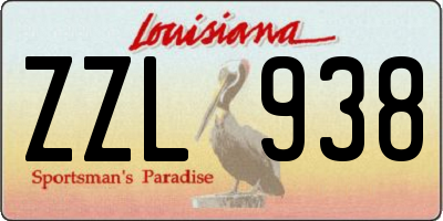 LA license plate ZZL938