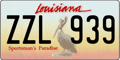 LA license plate ZZL939