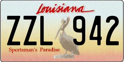 LA license plate ZZL942