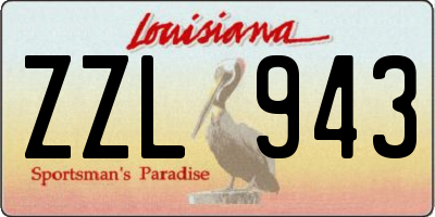 LA license plate ZZL943