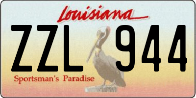 LA license plate ZZL944