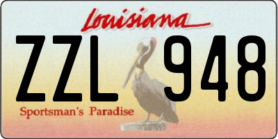 LA license plate ZZL948