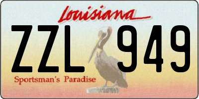 LA license plate ZZL949