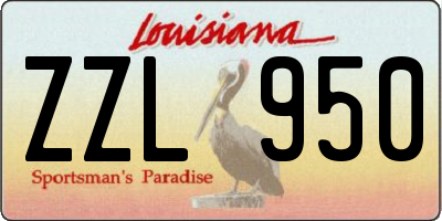 LA license plate ZZL950