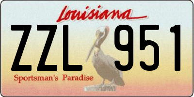 LA license plate ZZL951