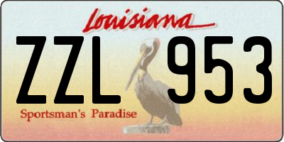 LA license plate ZZL953