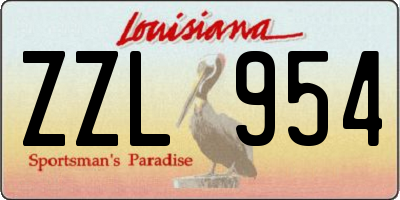 LA license plate ZZL954