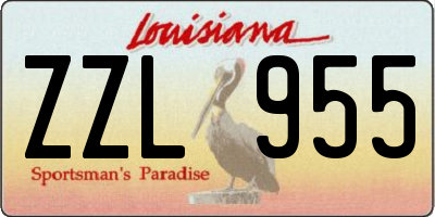 LA license plate ZZL955