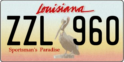 LA license plate ZZL960