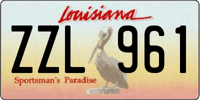 LA license plate ZZL961