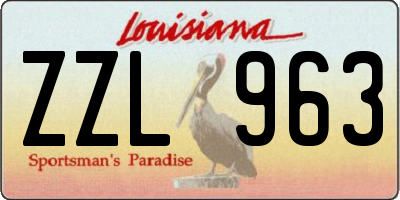 LA license plate ZZL963