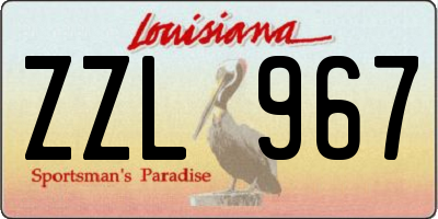 LA license plate ZZL967