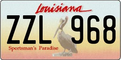 LA license plate ZZL968