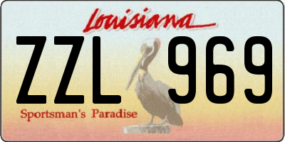 LA license plate ZZL969