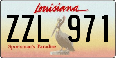 LA license plate ZZL971