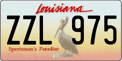 LA license plate ZZL975