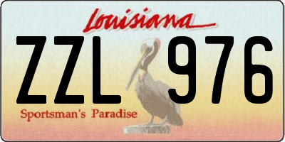 LA license plate ZZL976