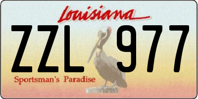 LA license plate ZZL977