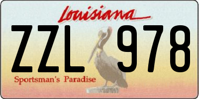 LA license plate ZZL978