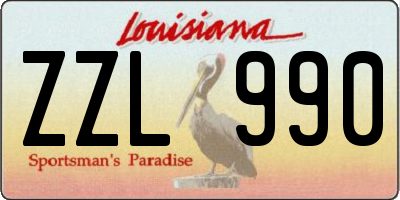 LA license plate ZZL990