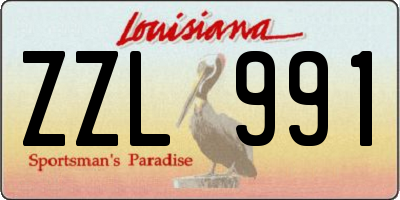 LA license plate ZZL991