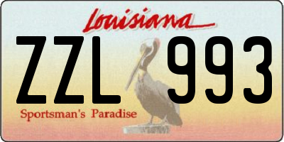 LA license plate ZZL993