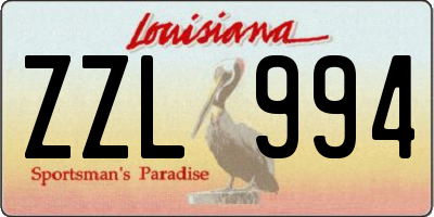 LA license plate ZZL994