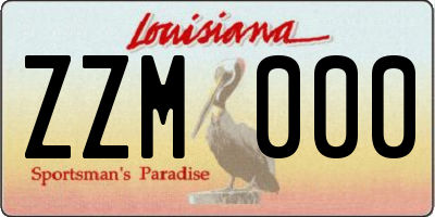 LA license plate ZZM000