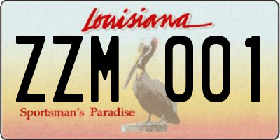 LA license plate ZZM001