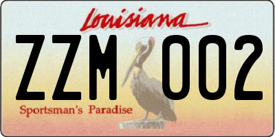 LA license plate ZZM002