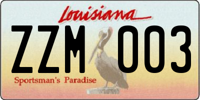 LA license plate ZZM003