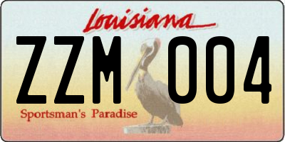 LA license plate ZZM004