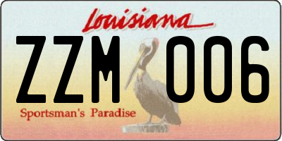 LA license plate ZZM006
